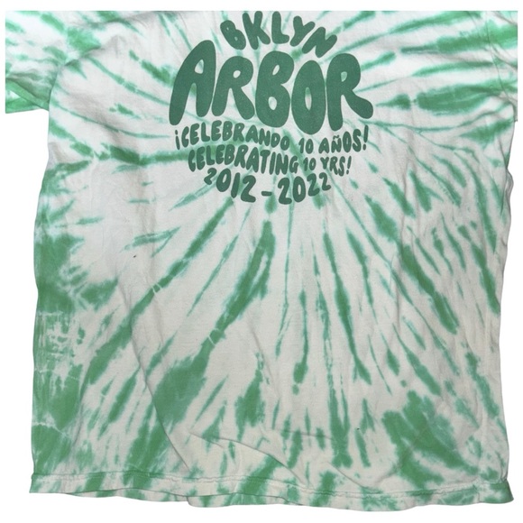 Vintage-Style Green Tie-Dye Arbor Collective Graphic T-Shirt 10 Years 2012–2022 - Picture 2 of 10